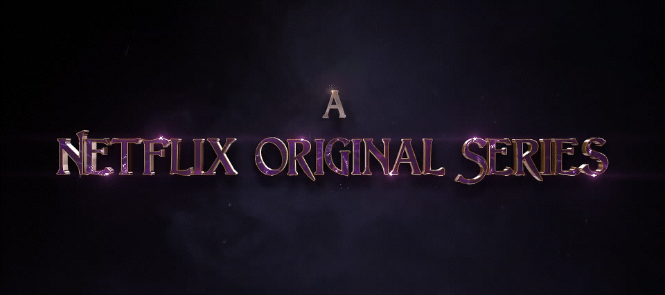 Netflix logo with purple 3D text on a dark background indicating a Netflix original series. The Dark Crystal on Netflix