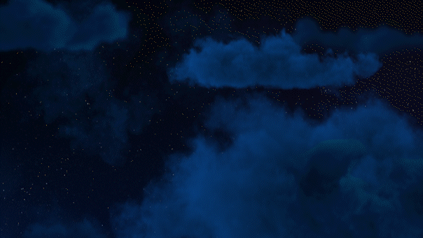Night sky with clouds and stars. Karen Kingsbury Productions.