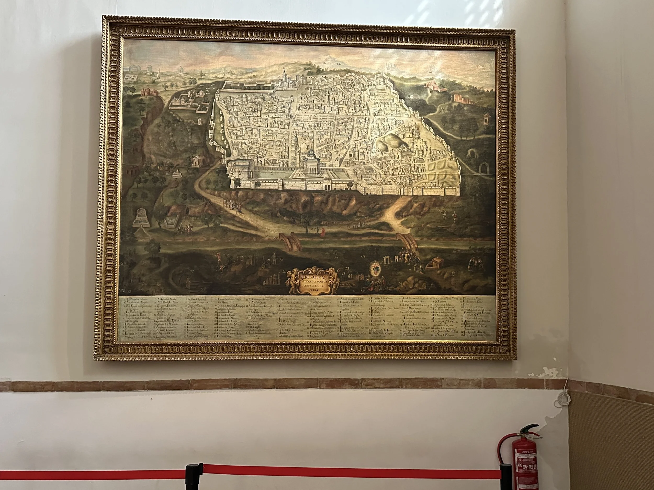Painting of a Map of Jerusalem Inside the Synagogue