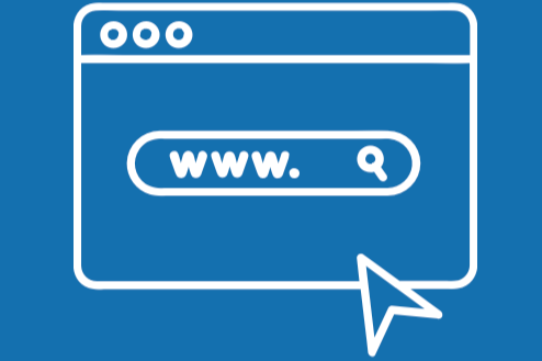 Web browser window with a search bar displaying 'WWW.' and a cursor pointing at it.