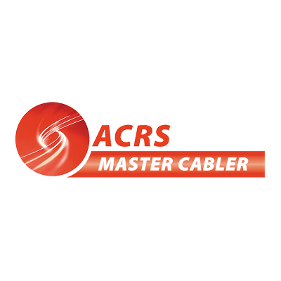 ACRS Master Cabler logo with a red swirl circle and stylized text.
