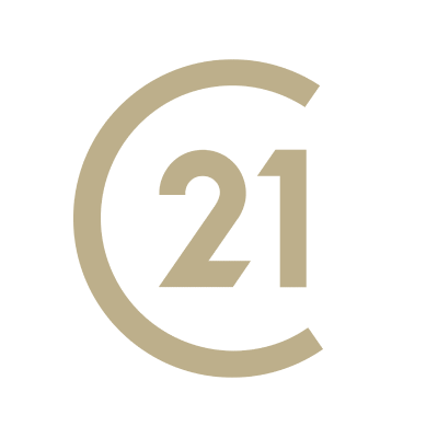 Number 21 inside a partial beige circle or clock outline on a white background.
