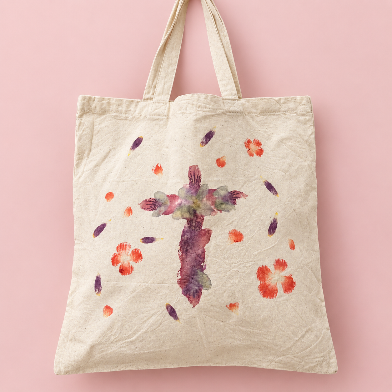 Rooted in Faith Tote- Purple + Pink
