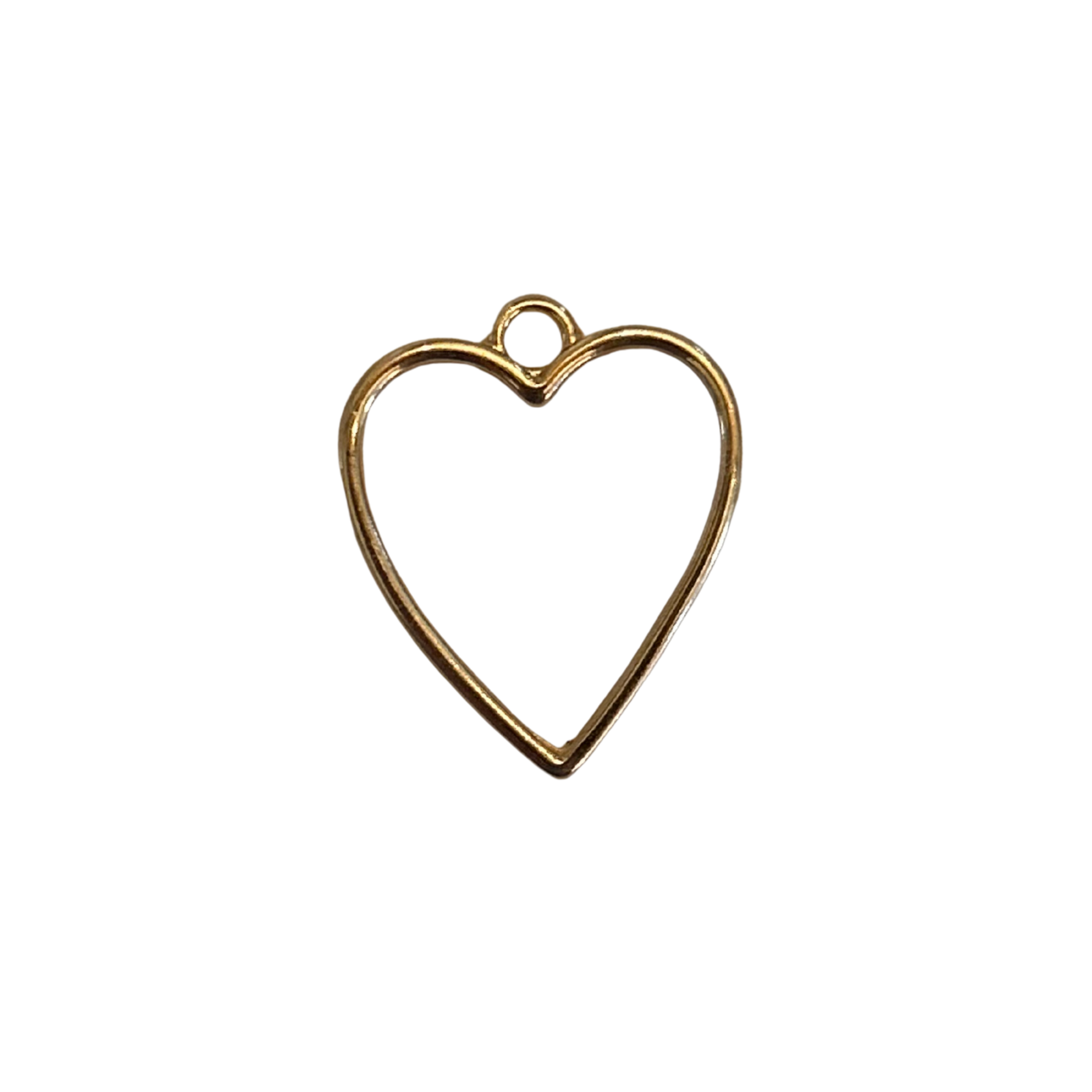 Gold Hollow Heart Charm