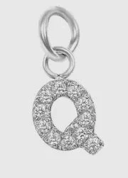 Crystal rhinestone initial charm for elevated sparkle. - Q