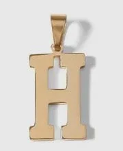 Gold letter initial charm for personalized jewelry — minimal modern charm accessory - H