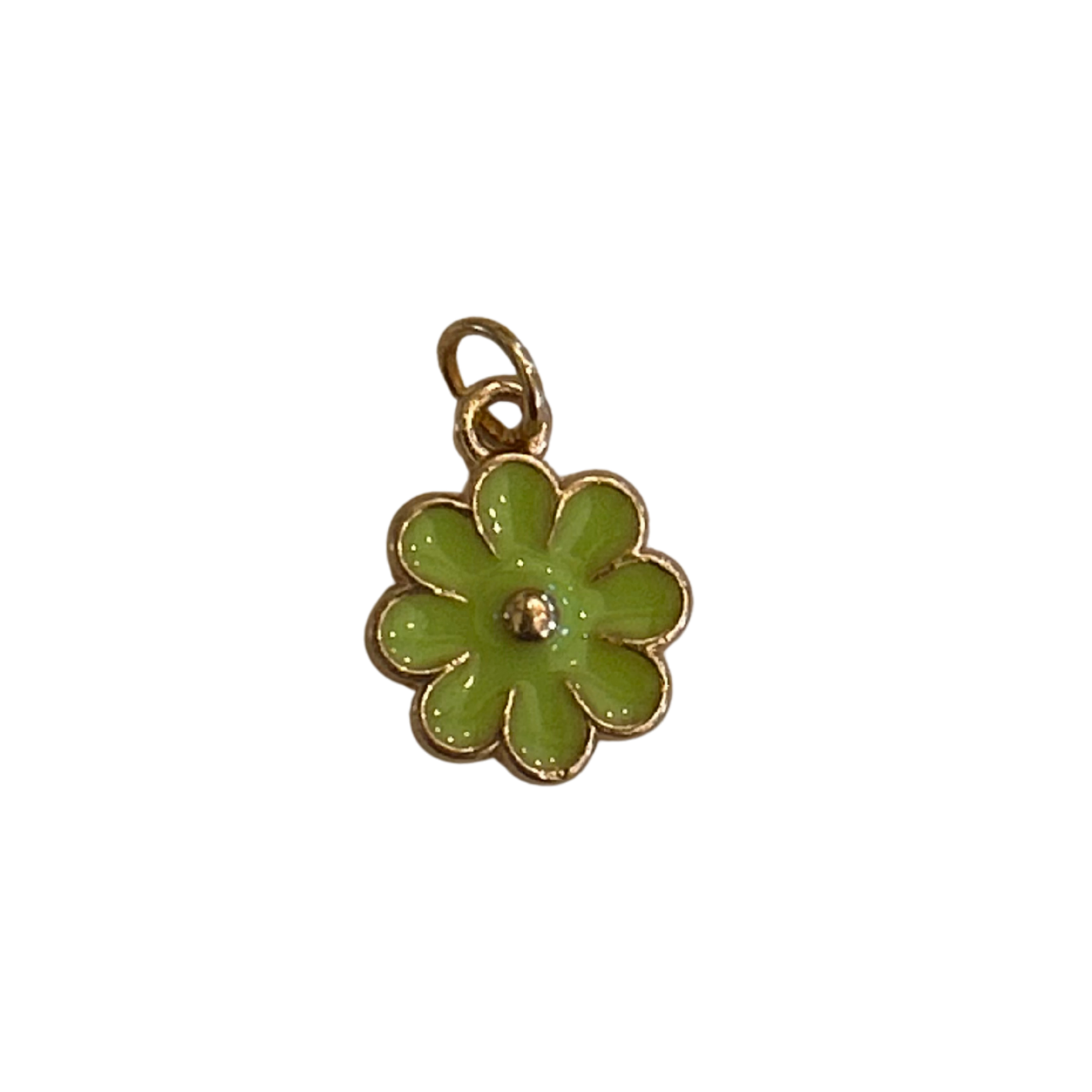Bright Green Flower Charm