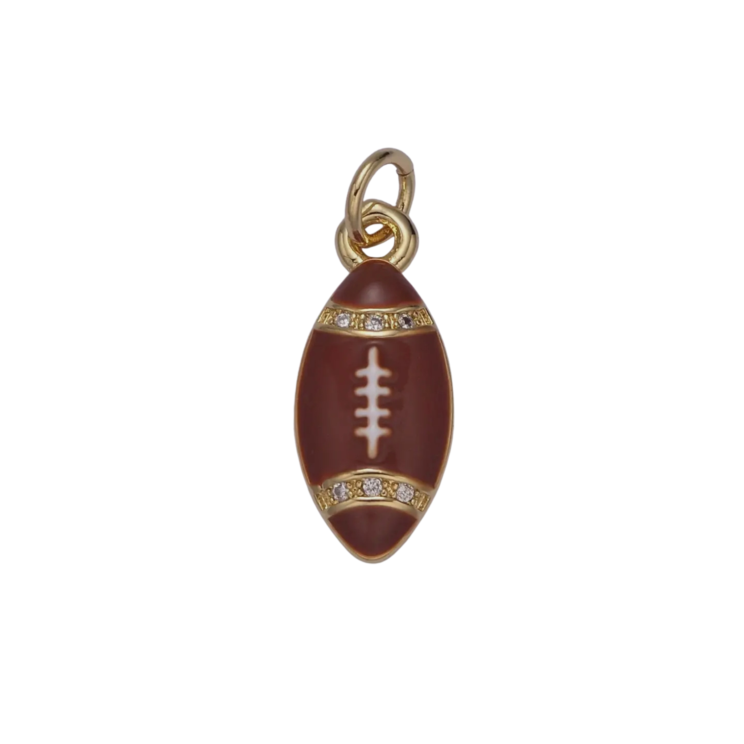 Rhinestone Football Charm