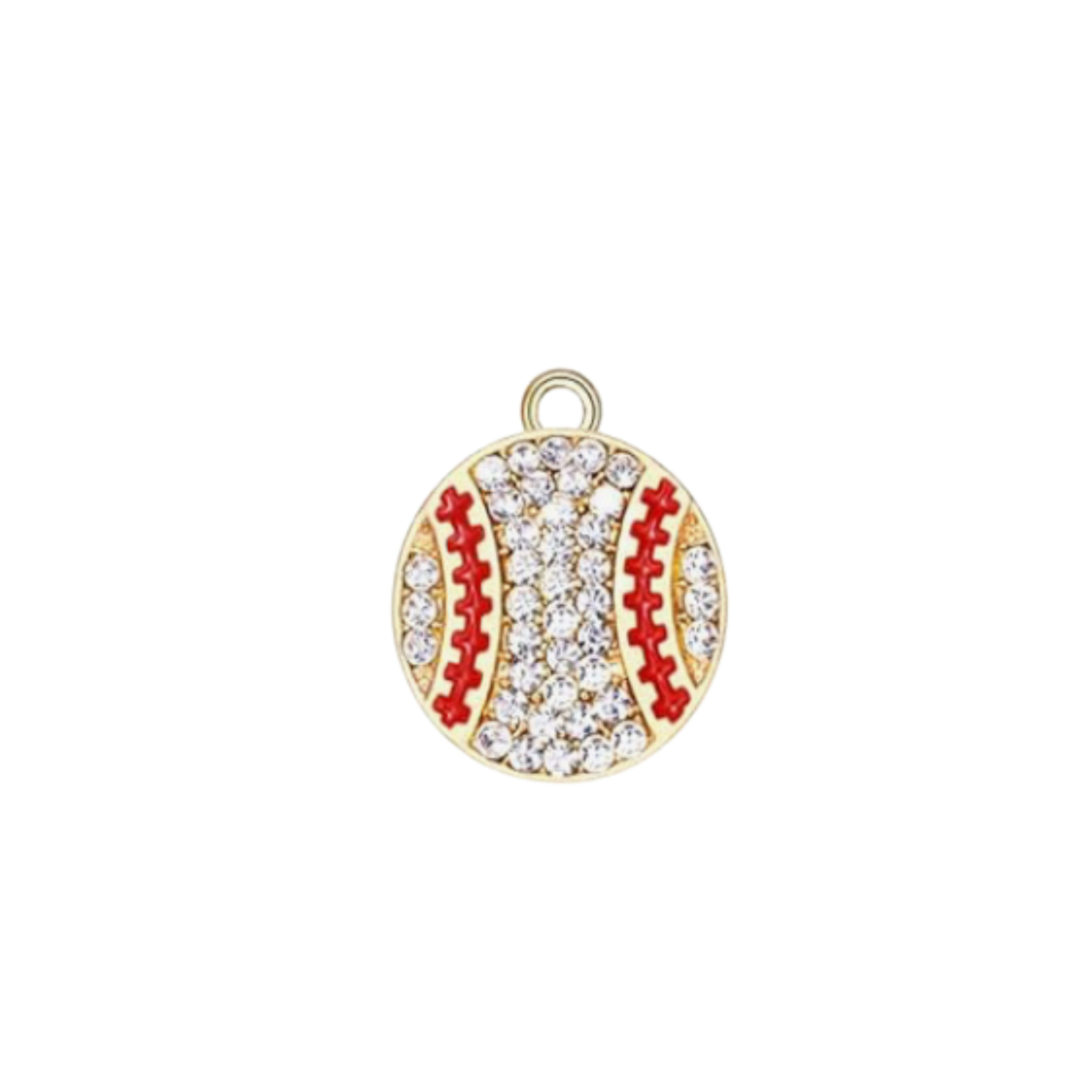 Rhinestone Baseball Charm