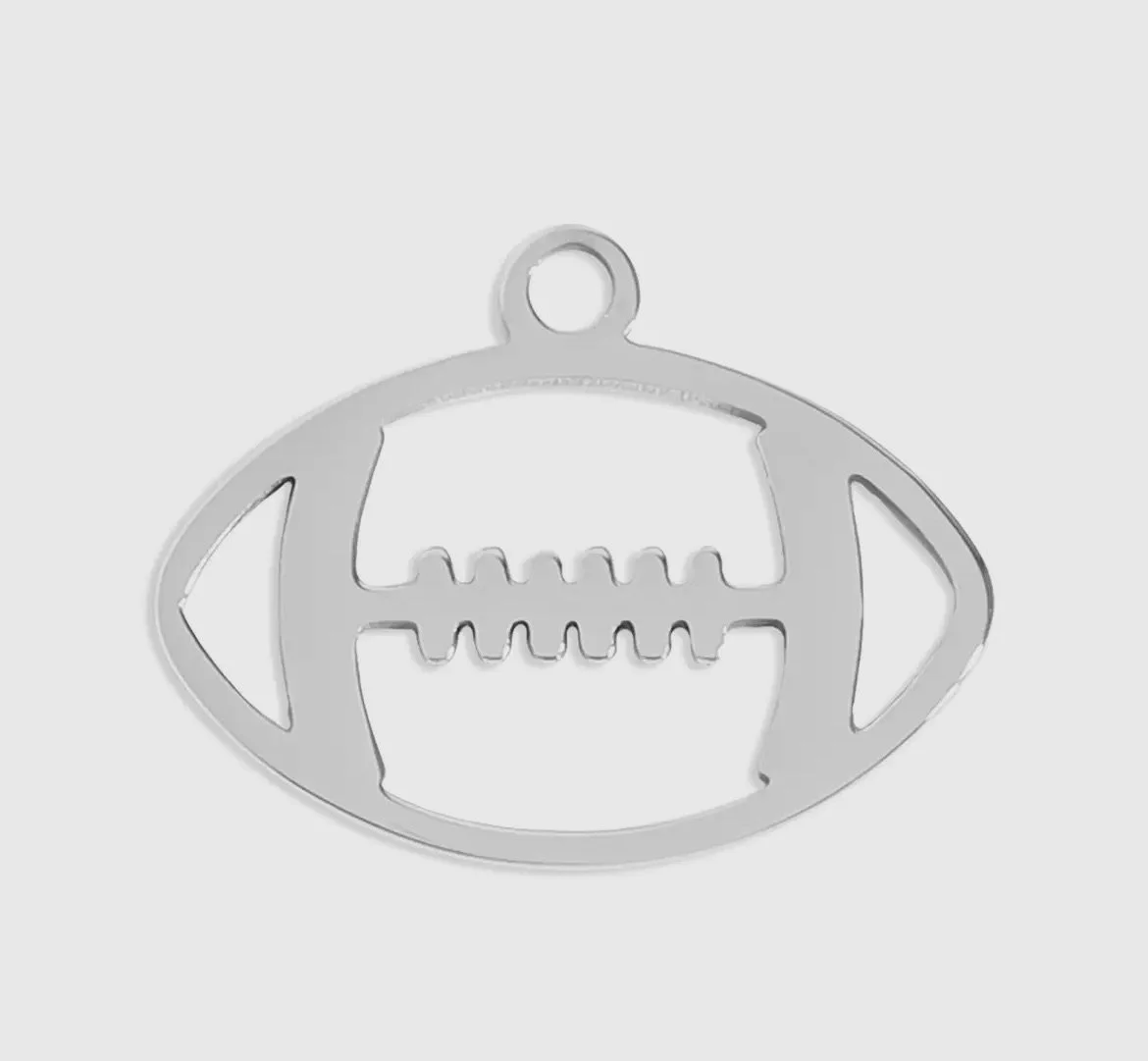Silver Football Charm