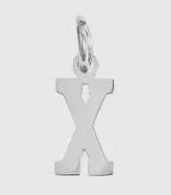 Silver letter initial charm for bracelets, necklaces, and keychains — minimal luxury jewelry accessory - X