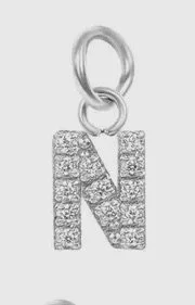 Crystal rhinestone initial charm for elevated sparkle. - O