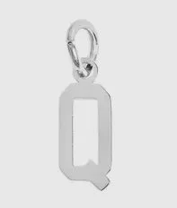 Silver letter initial charm for bracelets, necklaces, and keychains — minimal luxury jewelry accessory - Q