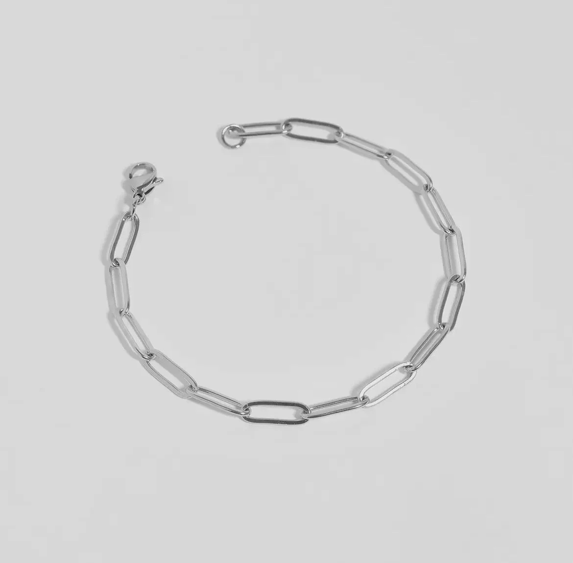Silver Paperclip Chain Bracelet