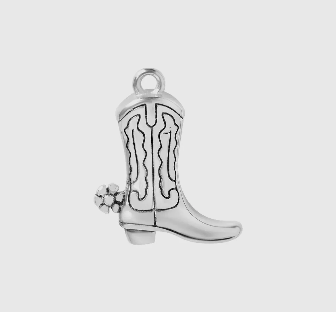 “Dainty silver cowboy boot charm for personalized jewelry” (Copy)