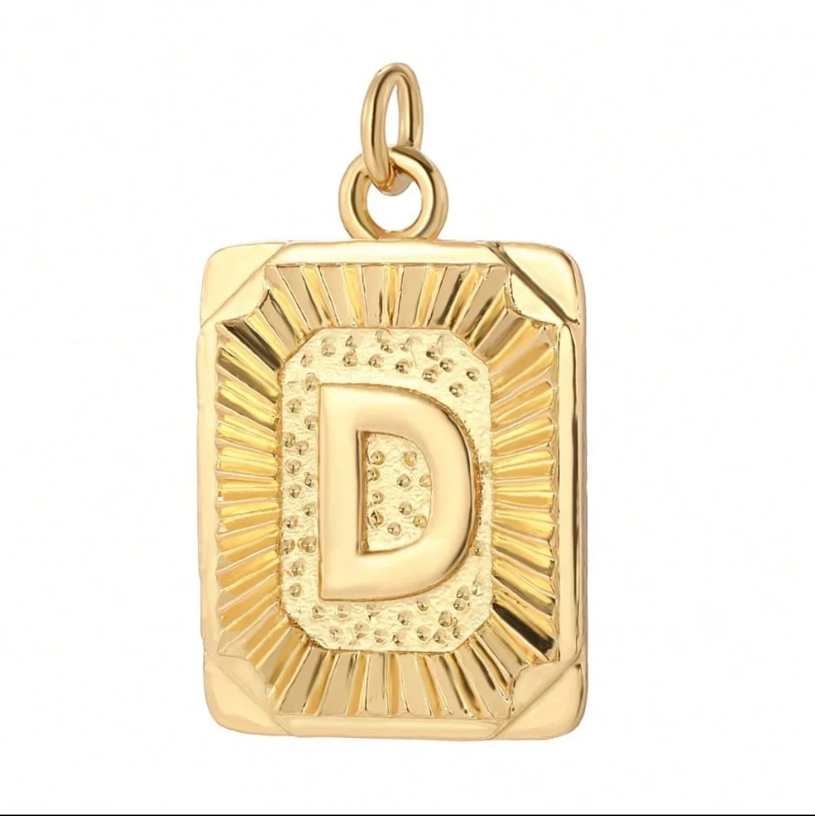 Gold Initial Charm – Personalized Letter Pendant - D