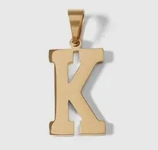 Gold letter initial charm for personalized jewelry — minimal modern charm accessory - K