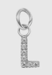 Crystal rhinestone initial charm for elevated sparkle. - L