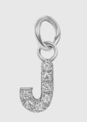 Crystal rhinestone initial charm for elevated sparkle. - J