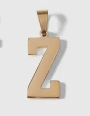 Gold letter initial charm for personalized jewelry — minimal modern charm accessory - Z