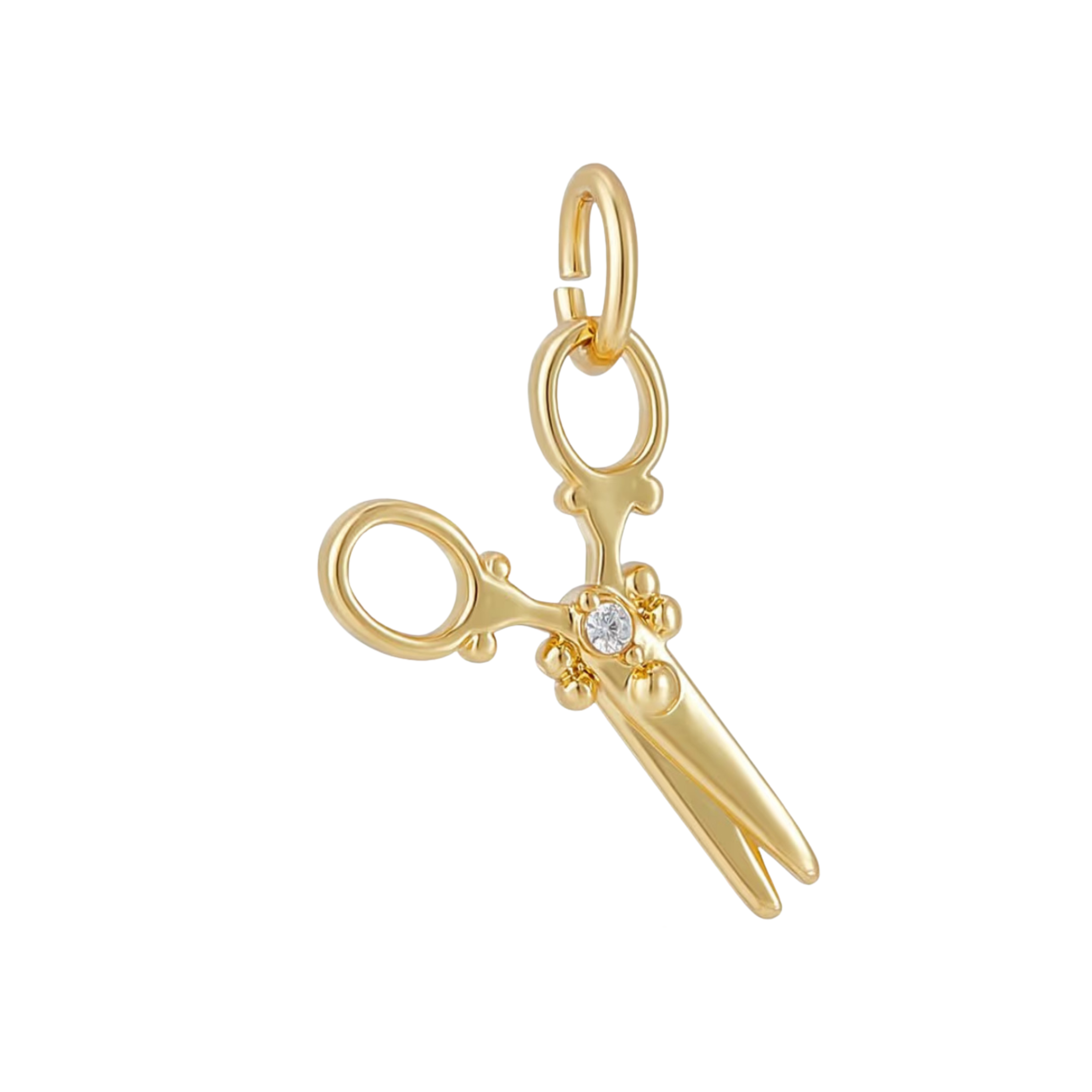 Gold scissor charm