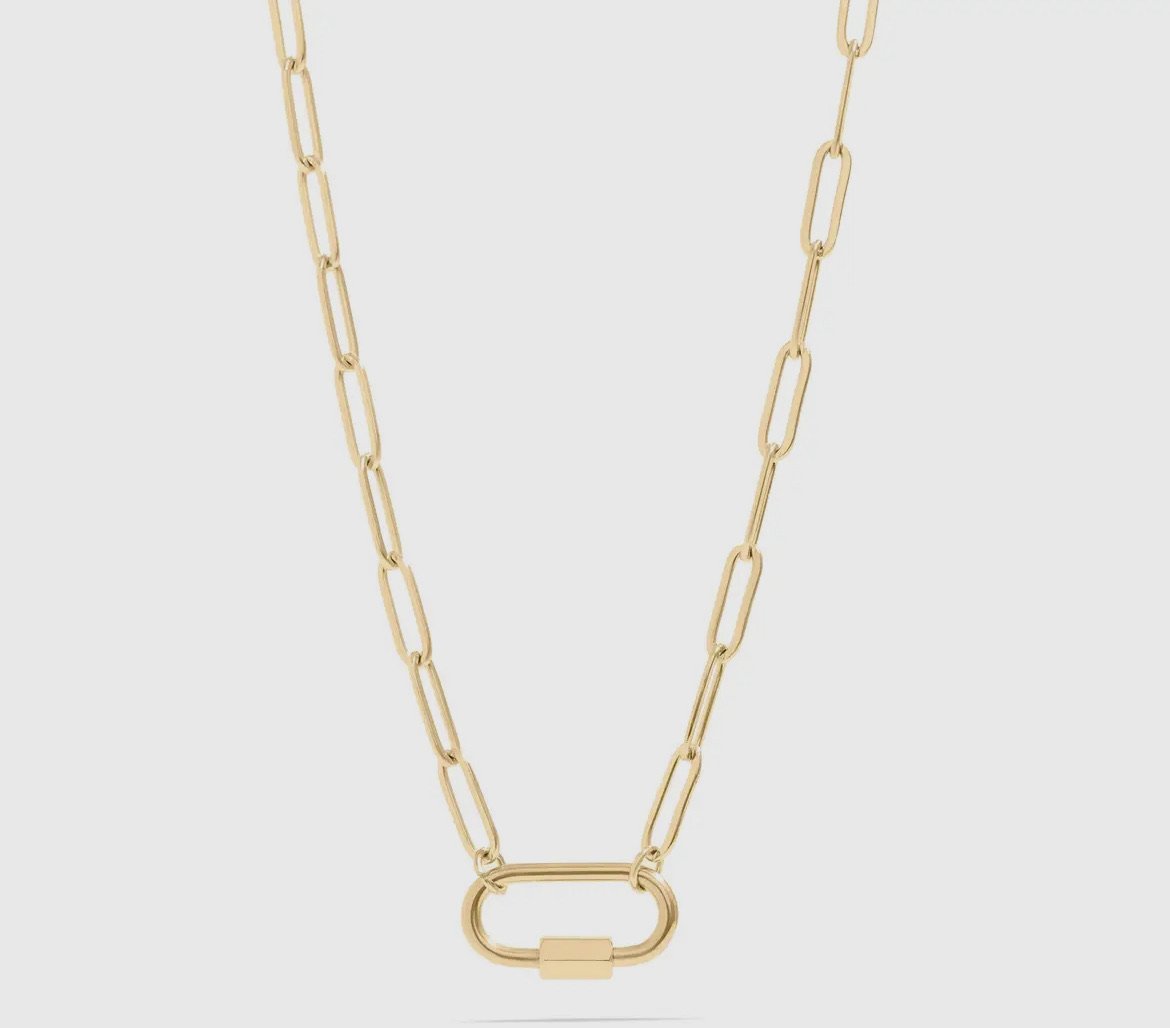 Gold Carabiner Necklace