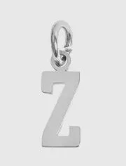 Silver letter initial charm for bracelets, necklaces, and keychains — minimal luxury jewelry accessory - Z