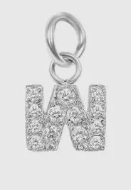 Crystal rhinestone initial charm for elevated sparkle. - W