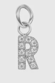 Crystal rhinestone initial charm for elevated sparkle. - R