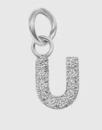 Crystal rhinestone initial charm for elevated sparkle. - U