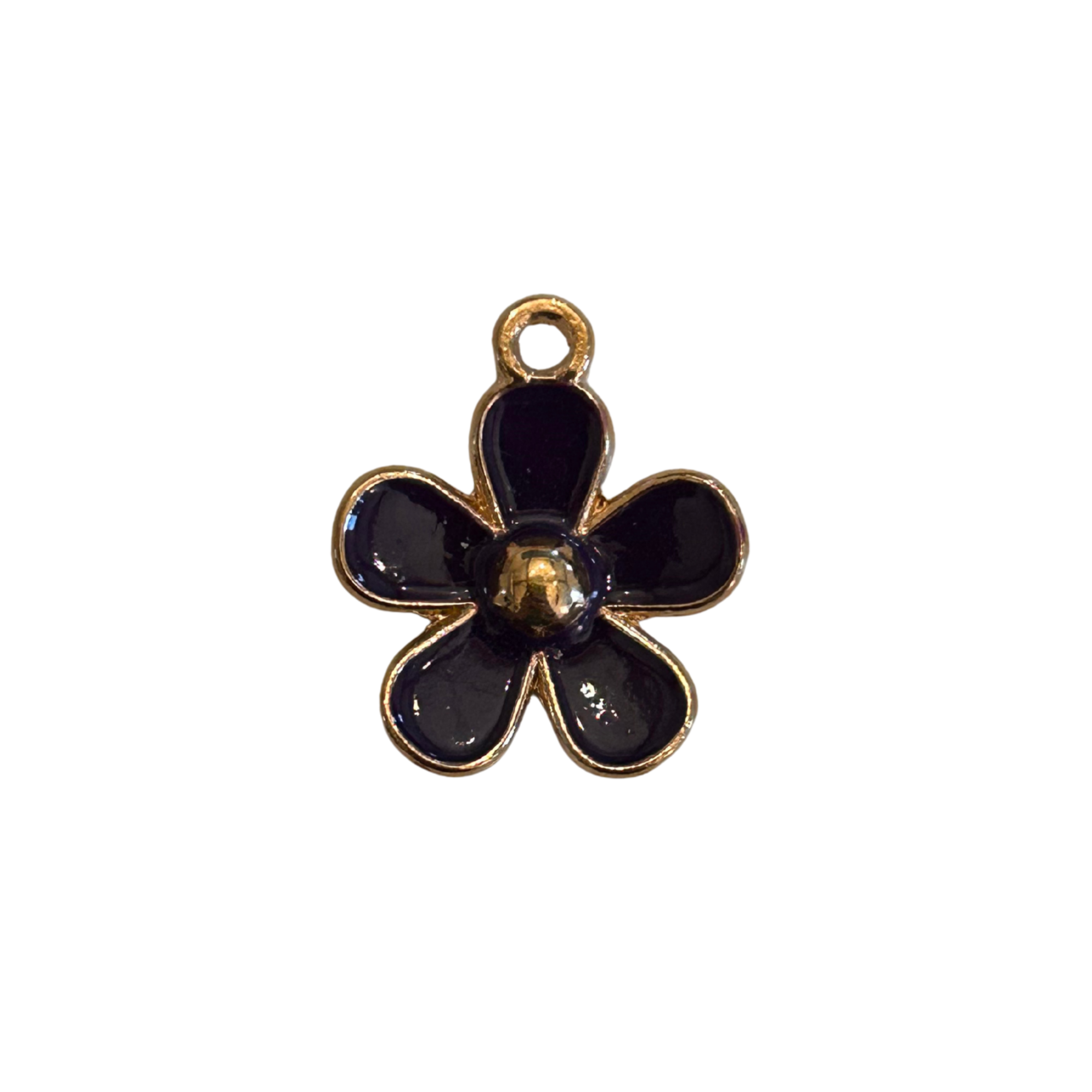 Black Flower Charm