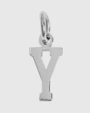 Silver letter initial charm for bracelets, necklaces, and keychains — minimal luxury jewelry accessory - Y