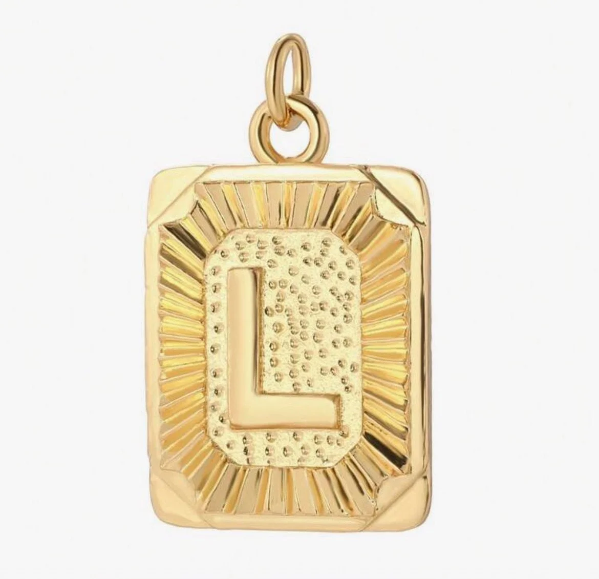 Gold Initial Charm – Personalized Letter Pendant - L