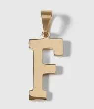Gold letter initial charm for personalized jewelry — minimal modern charm accessory - F