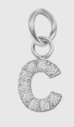 Crystal rhinestone initial charm for elevated sparkle. - c