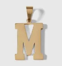 Gold letter initial charm for personalized jewelry — minimal modern charm accessory - M