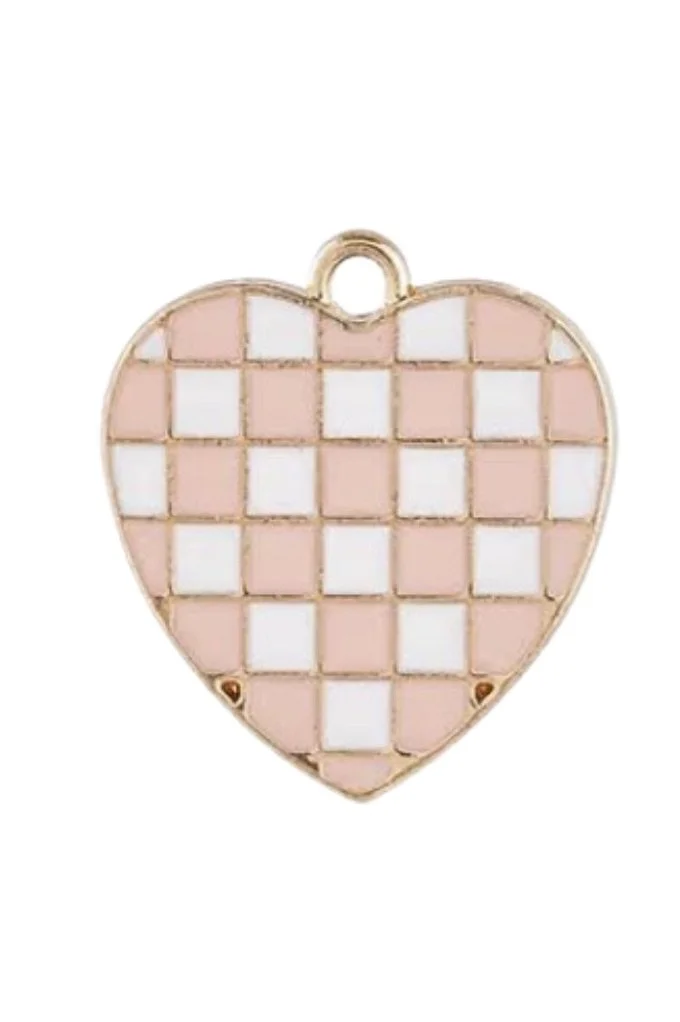 Pink Checkered Heart