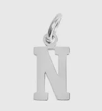 Silver letter initial charm for bracelets, necklaces, and keychains — minimal luxury jewelry accessory - N