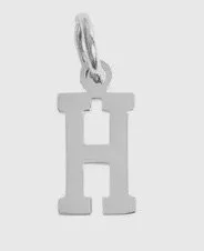 Silver letter initial charm for bracelets, necklaces, and keychains — minimal luxury jewelry accessory - H