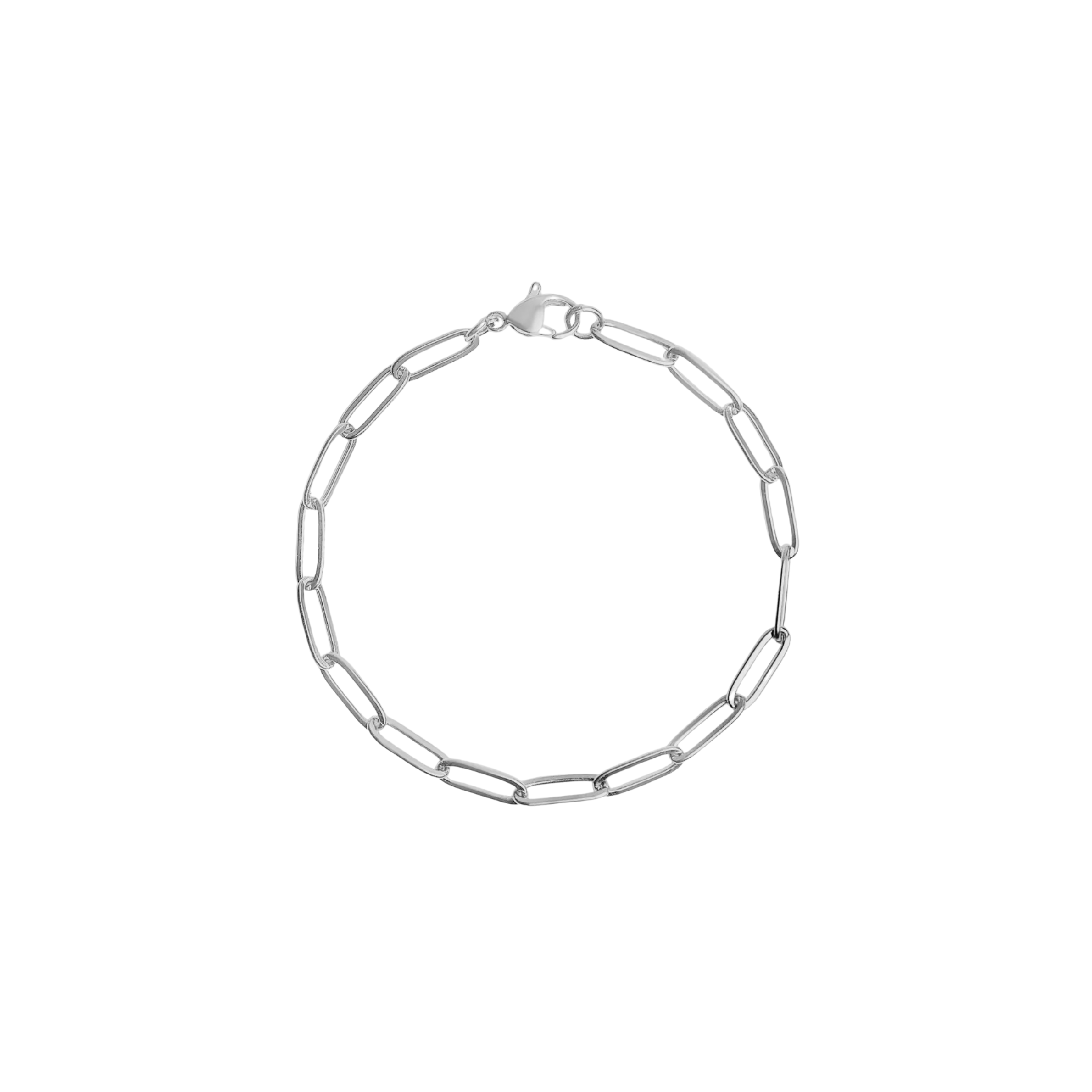 Silver Paperclip Chain Bracelet