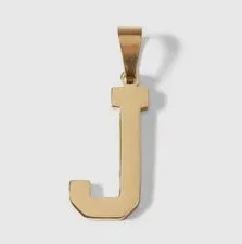 Gold letter initial charm for personalized jewelry — minimal modern charm accessory - J
