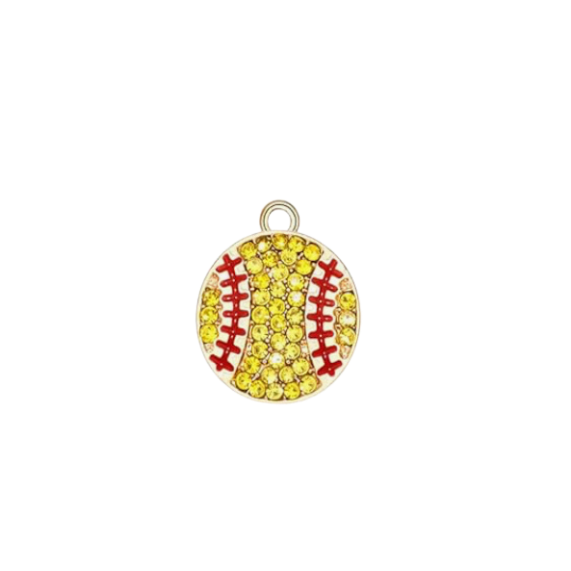 Rhinestone Softball Charm