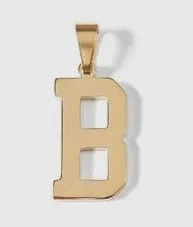 Gold letter initial charm for personalized jewelry — minimal modern charm accessory - B