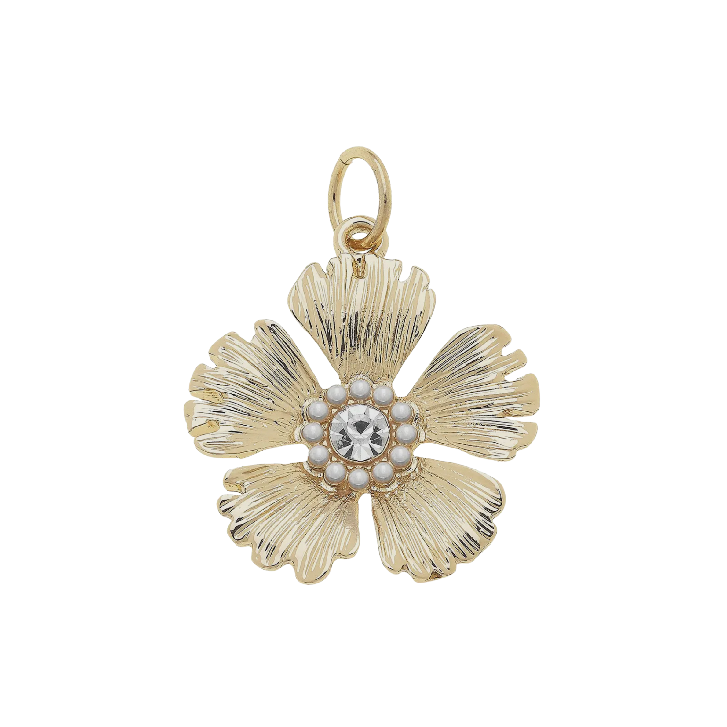 Gold Pearl Flower Charm