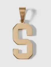 Gold letter initial charm for personalized jewelry — minimal modern charm accessory - S