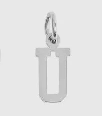 Silver letter initial charm for bracelets, necklaces, and keychains — minimal luxury jewelry accessory - U