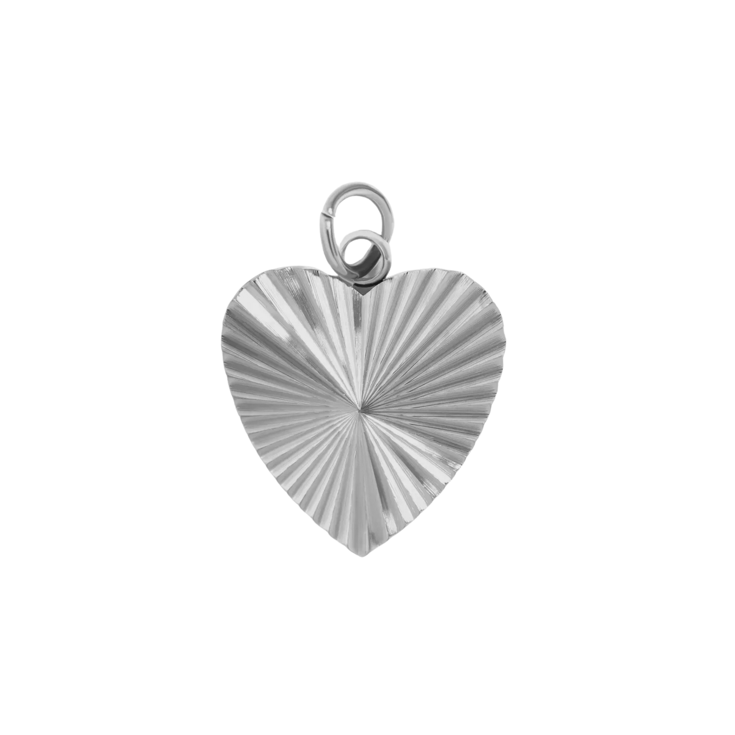 Sunburst silver heart