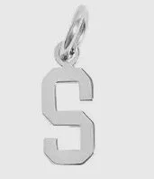 Silver letter initial charm for bracelets, necklaces, and keychains — minimal luxury jewelry accessory - S