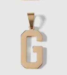 Gold letter initial charm for personalized jewelry — minimal modern charm accessory - G