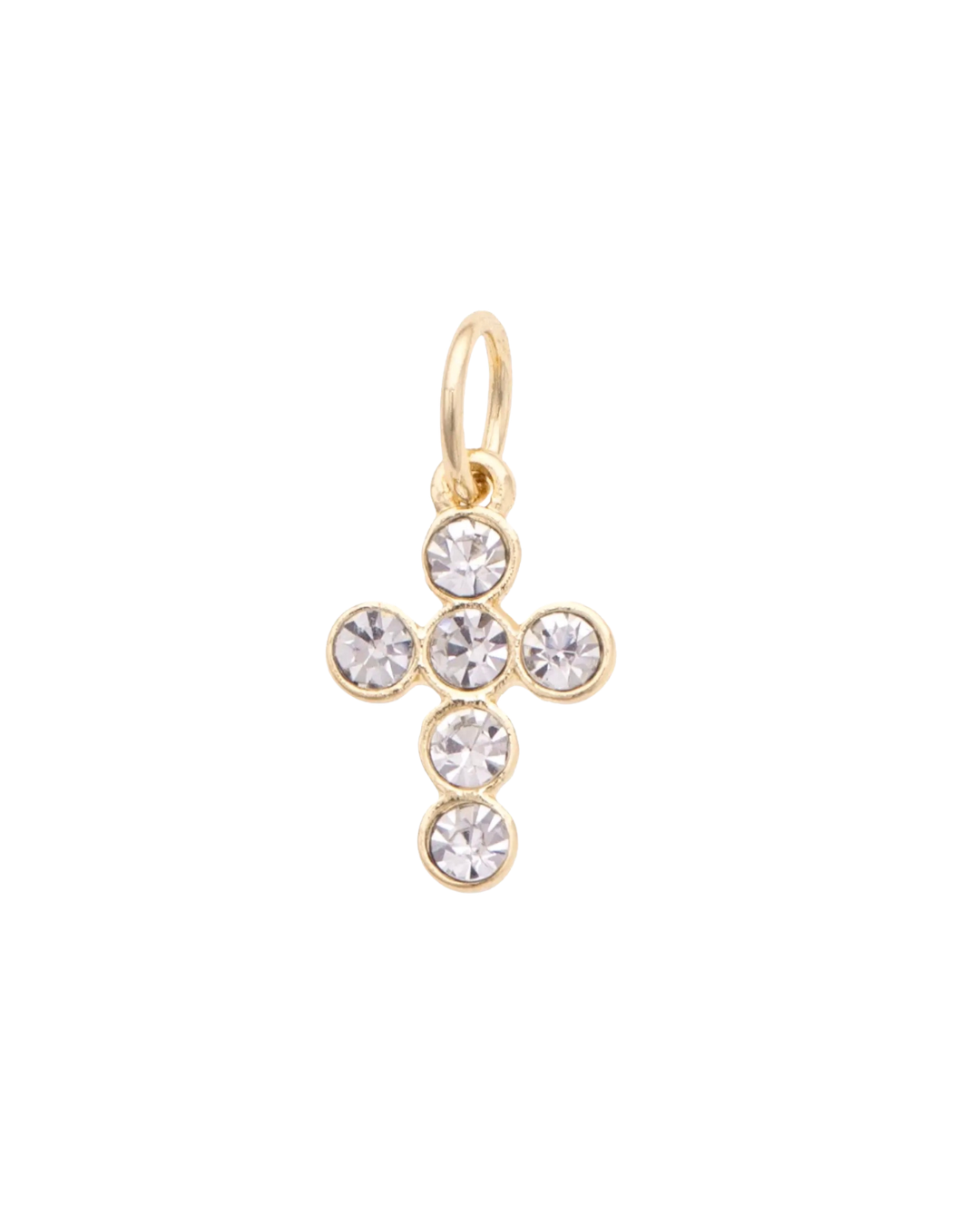 Circular Rhinestone Cross Charm